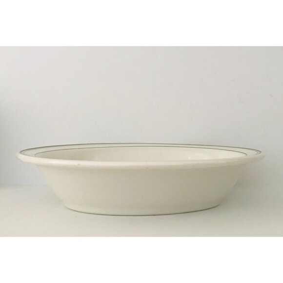 1942 Green Striped Serving Bowl Warwick 10" Restaurant Ware Heavy China Vintage - Picture 3 of 8